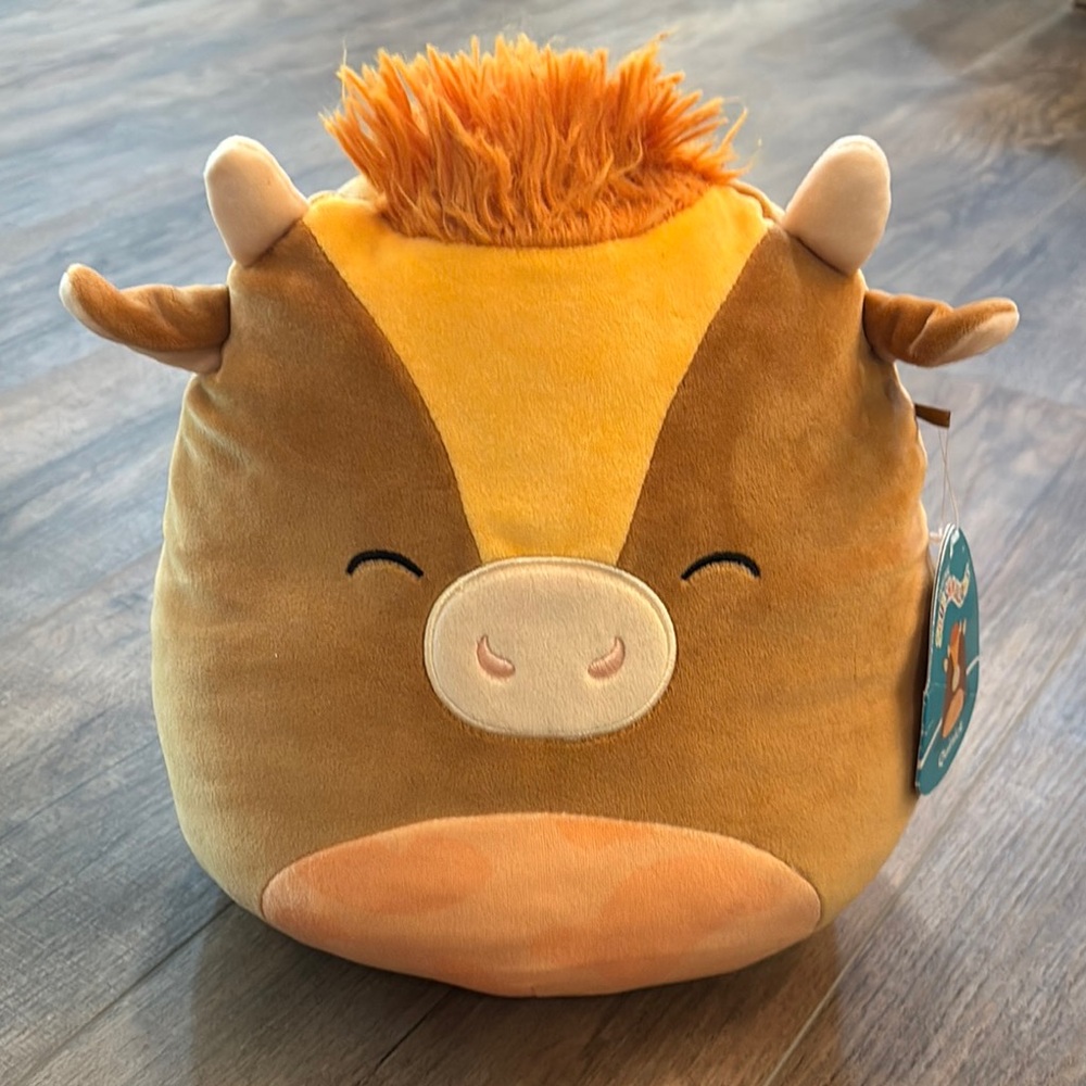 Squishmallows Quinick the bull Brown and Orange Plush Squishdate 8/10/2022